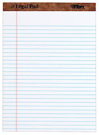 NOTEPAD, WIDE, LEGAL, WHITE, 8.5" X 11.75", 50 SHEETS MAIN